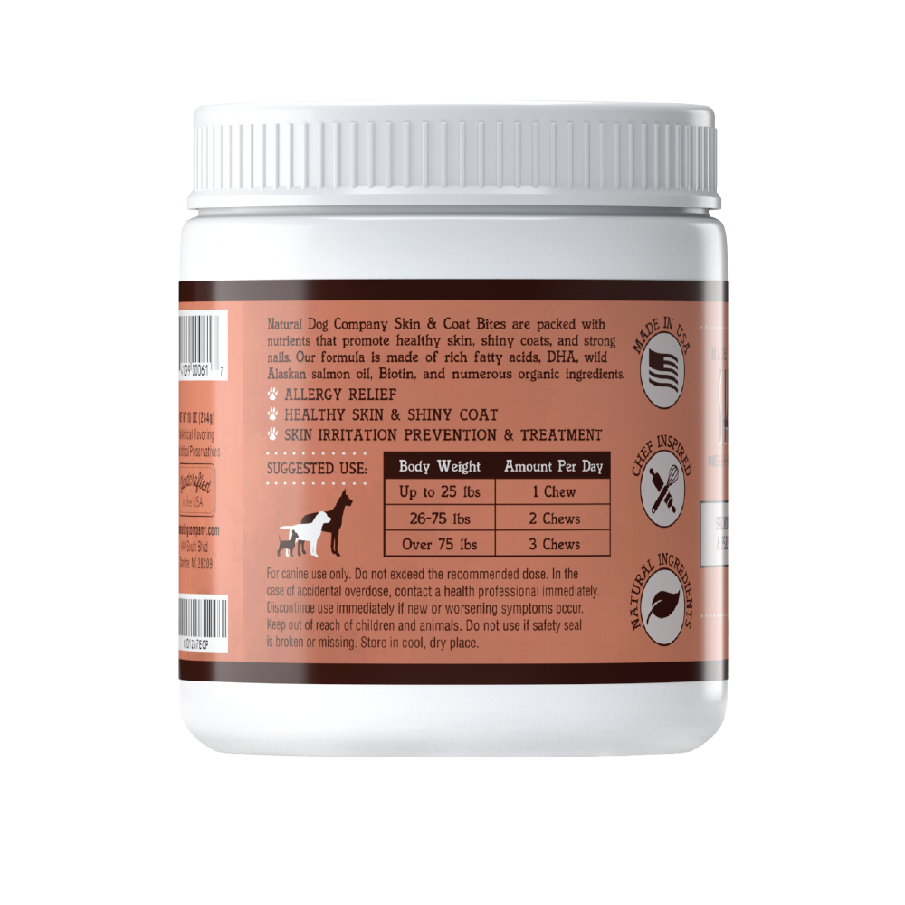 Natural Dog Company- Skin and Coat Supplement (90 Chews)