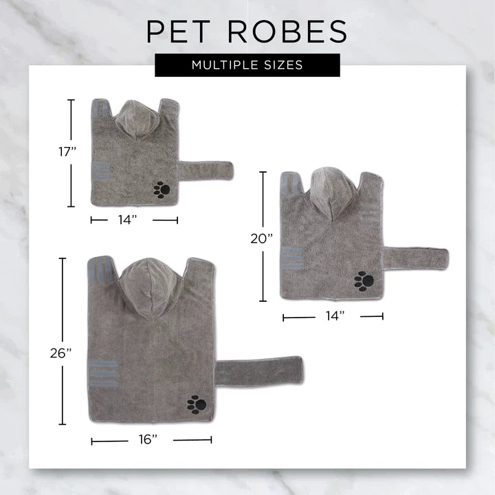 Bone Dry Embroidered Paw Pet Robe