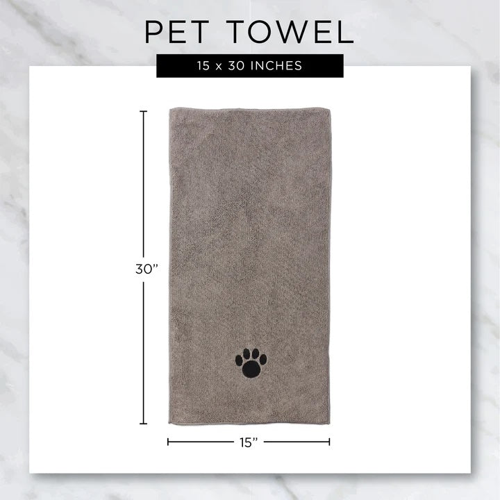 Bone Dry Embroidered Paw Small Pet Towel (Set of 3)